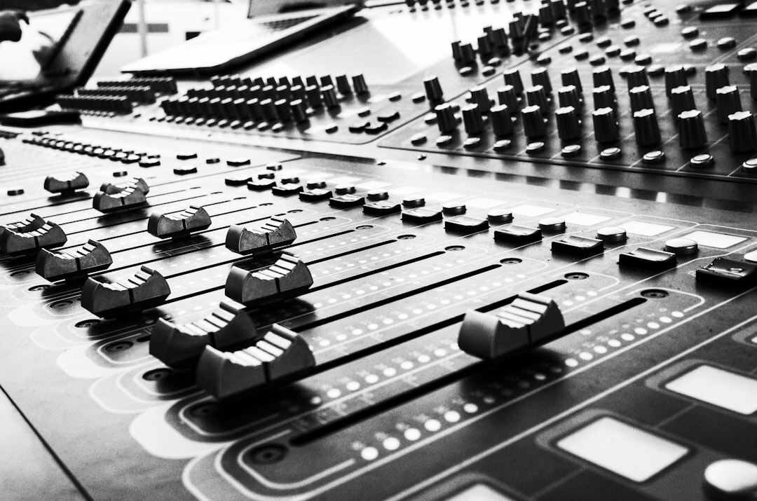 Professional broadcast mixing console with monitors