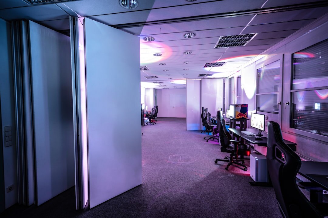 Modern media production office interior